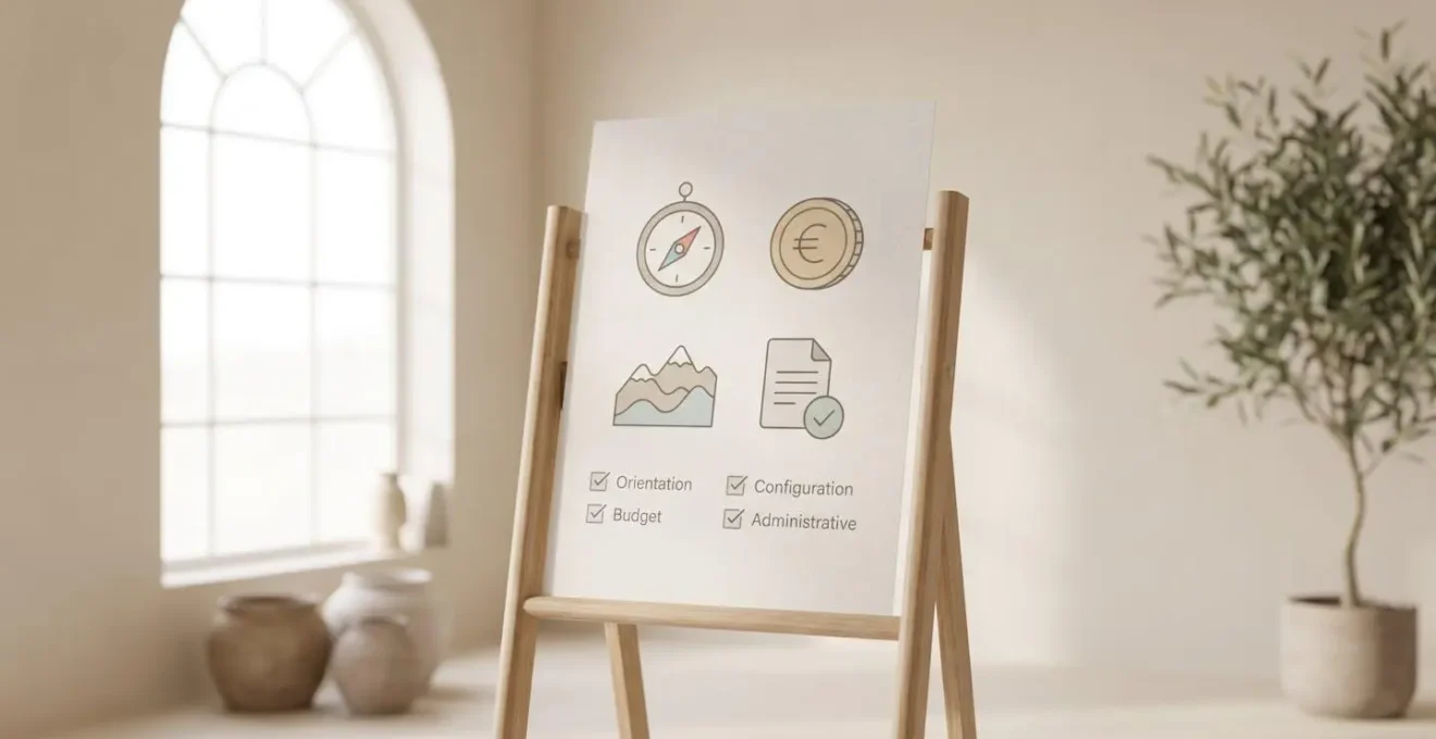 Checklist visuelle des critères à vérifier avant d'installer une clôture solaire.